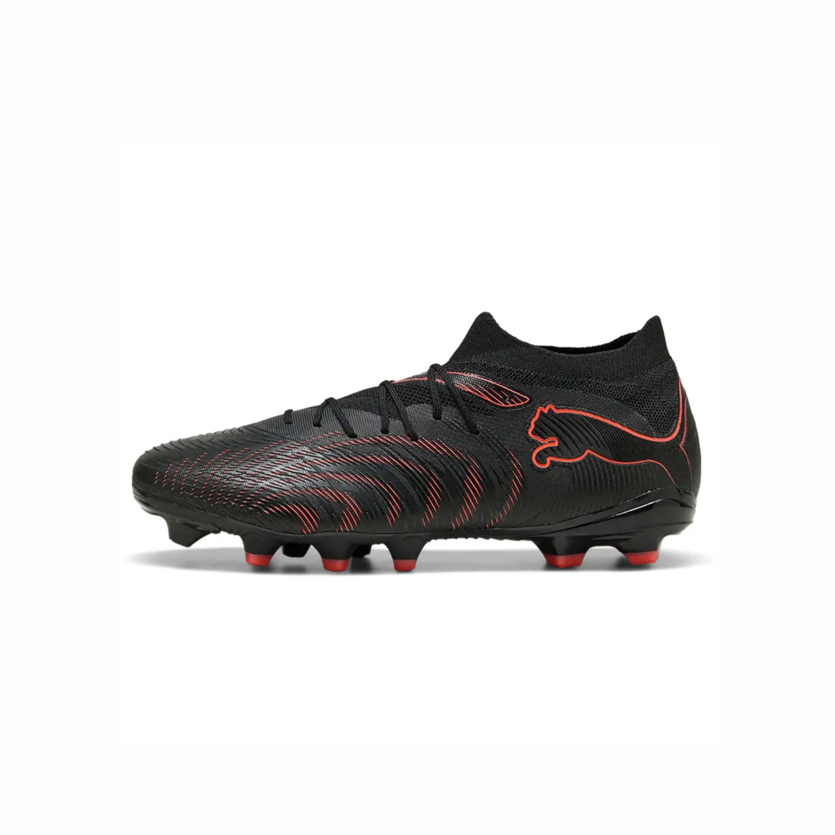Tenis de Fútbol Puma FUTURE 9 MATCH FG/AG Negro / Rojo / Gris Hombre