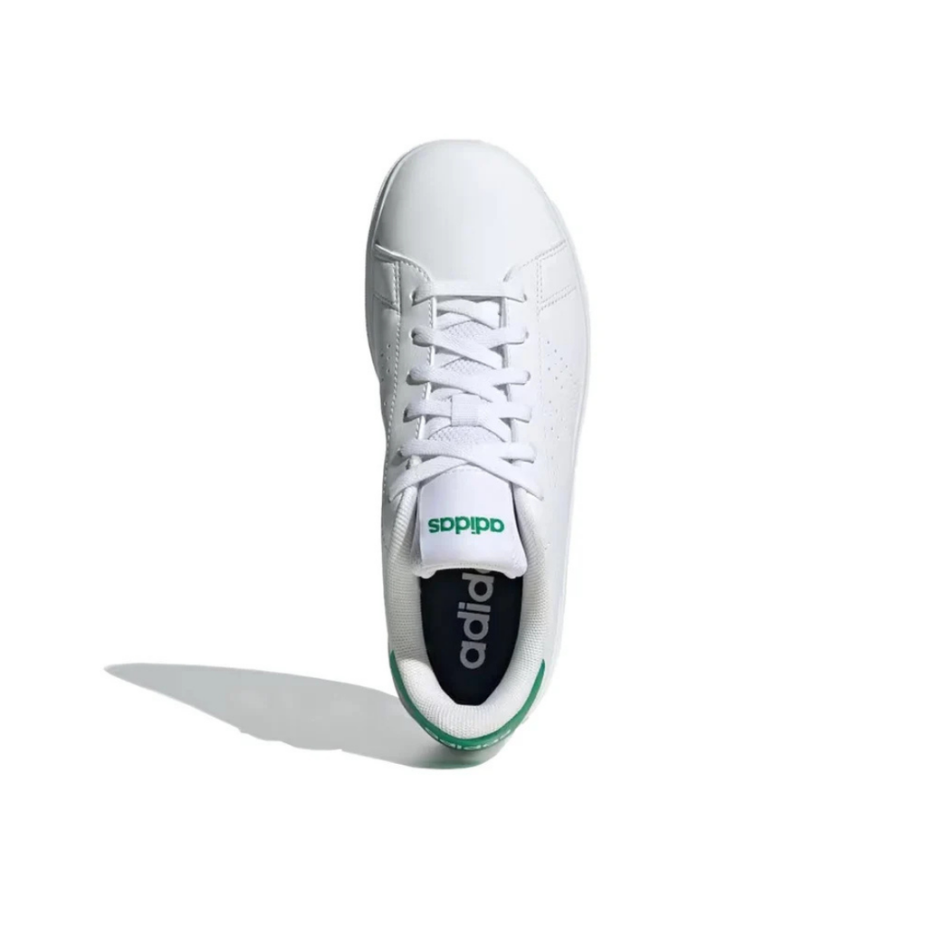 Tenis Adidas Advantage Base 2.0 ⎮ Blanco con verde