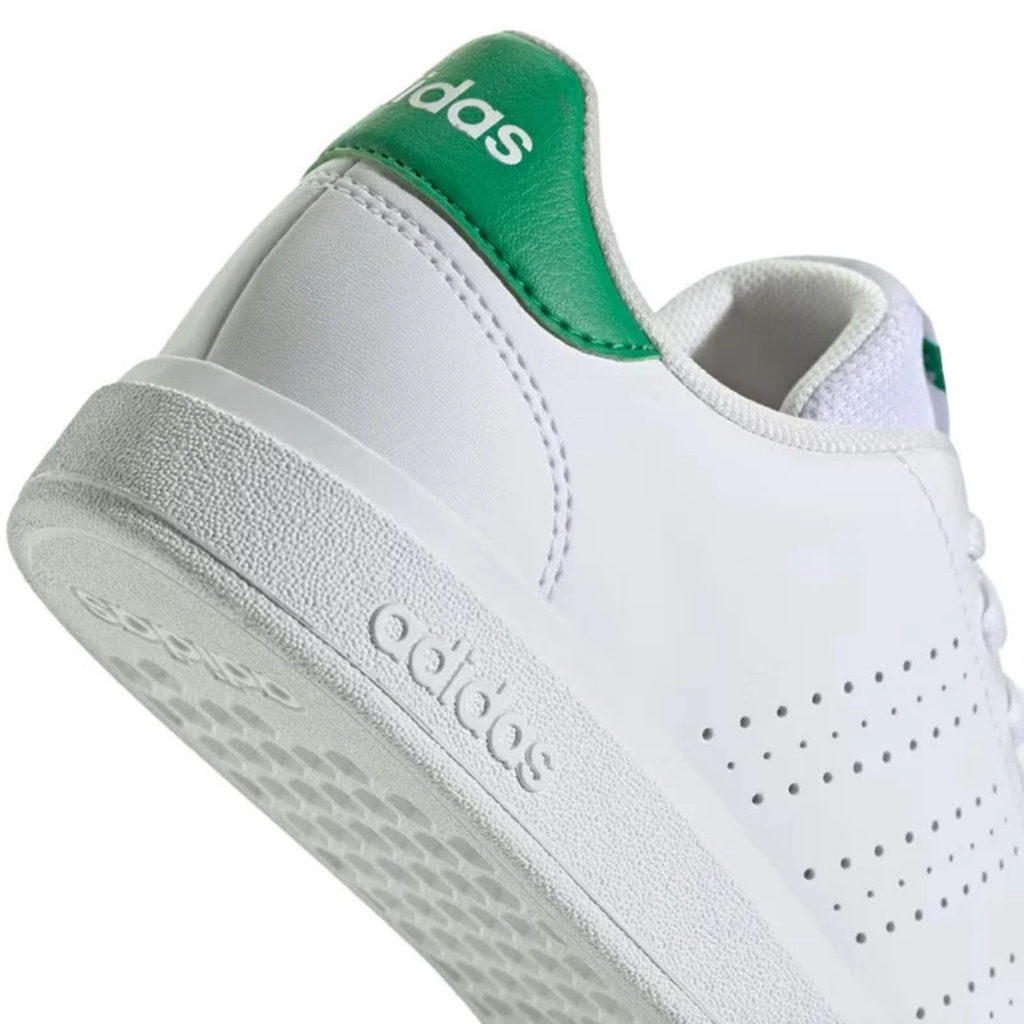 Tenis Adidas Advantage Base 2.0 ⎮ Blanco con verde