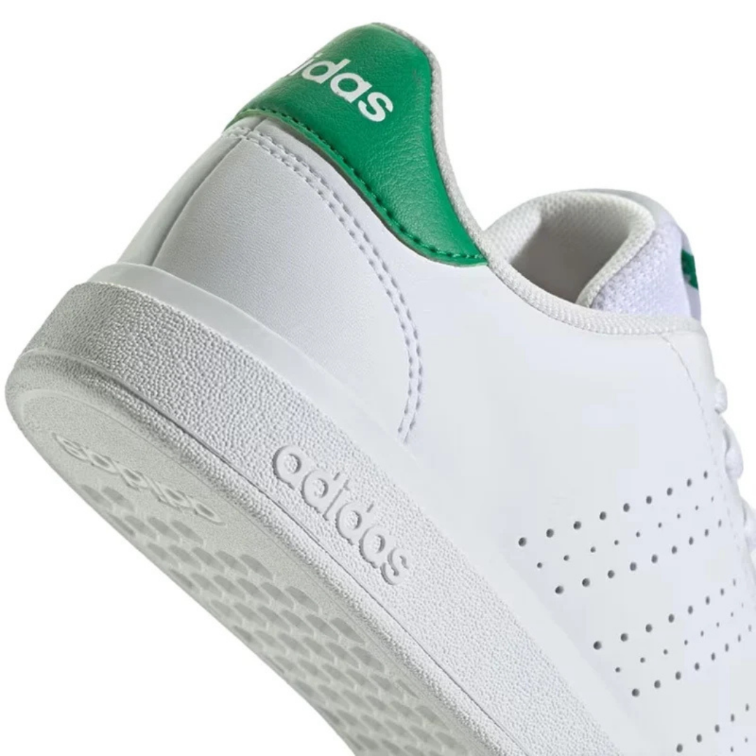 Tenis Adidas Advantage Base 2.0 ⎮ Blanco con verde