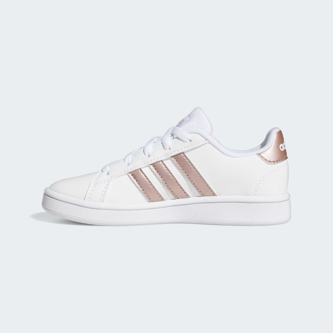 Tenis Adidas Grand Court ⎮ Blanco con cobre