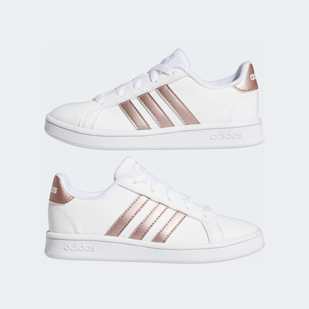 Tenis Adidas Grand Court ⎮ Blanco con cobre