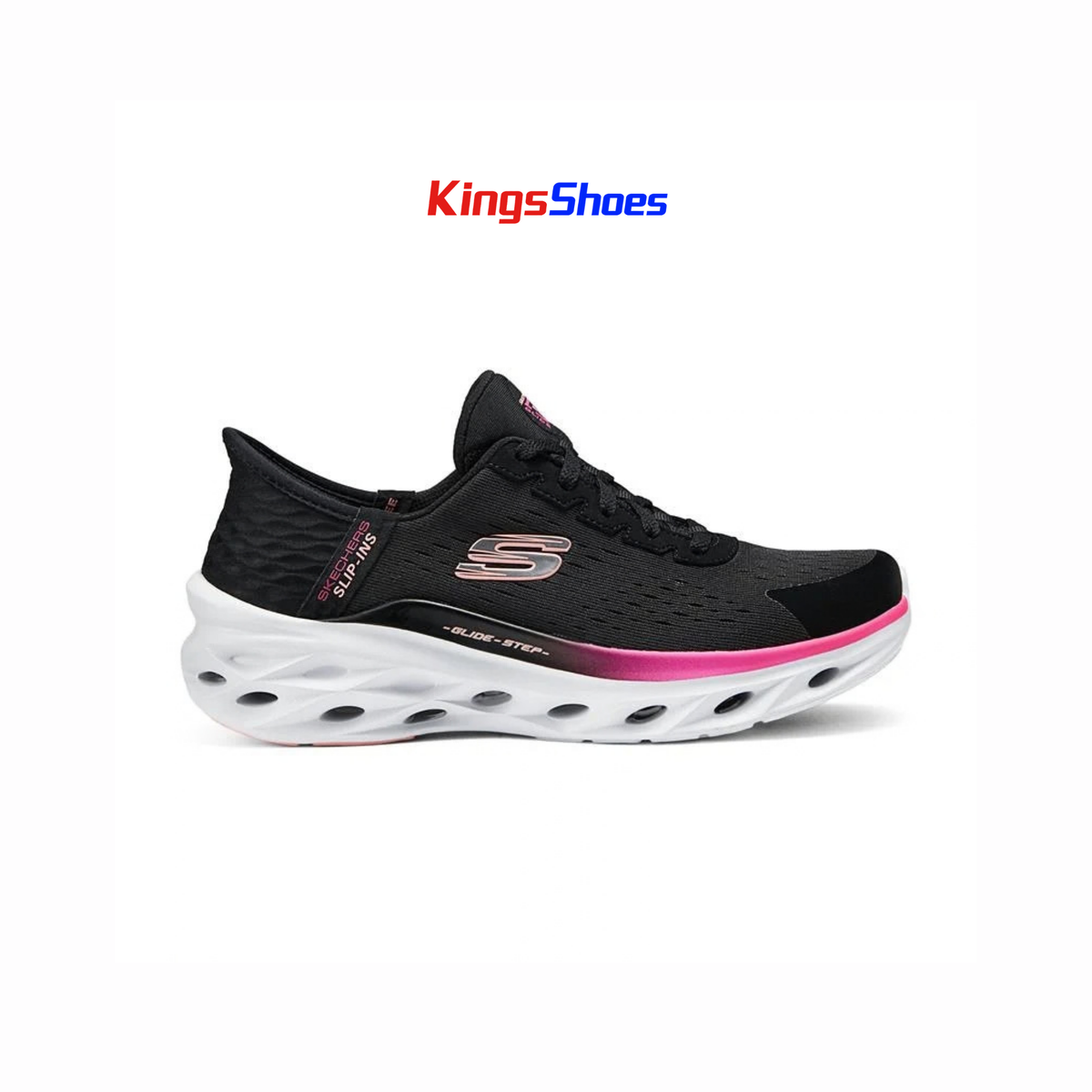 Tenis Skechers Slip-ins Glide-Step Swift / Negro Rosa Mujer
