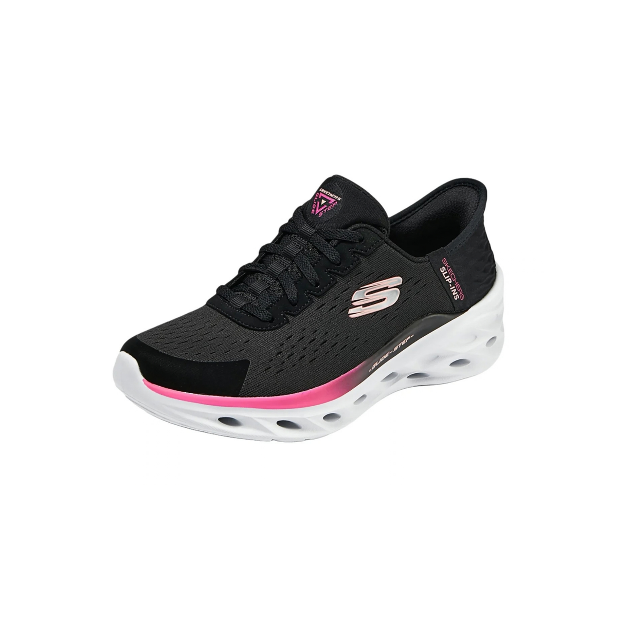 Tenis Skechers Slip-ins Glide-Step Swift / Negro Rosa Mujer
