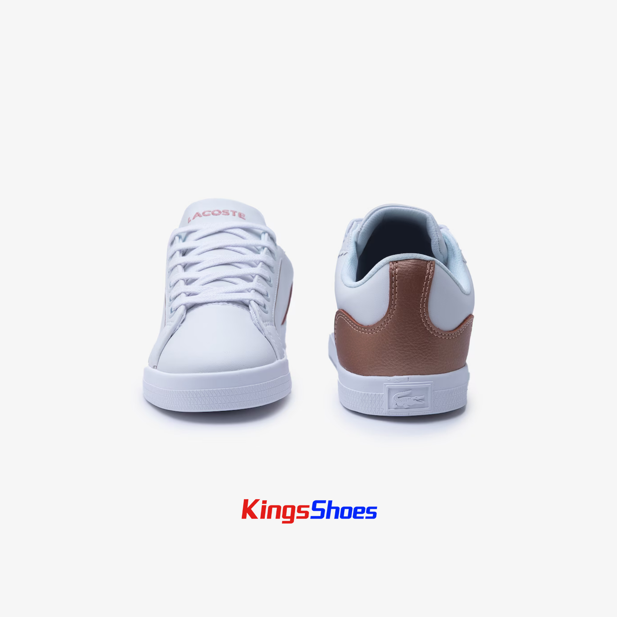 Tenis Lacoste Lerond Metallic Blanco / Rosa Niño