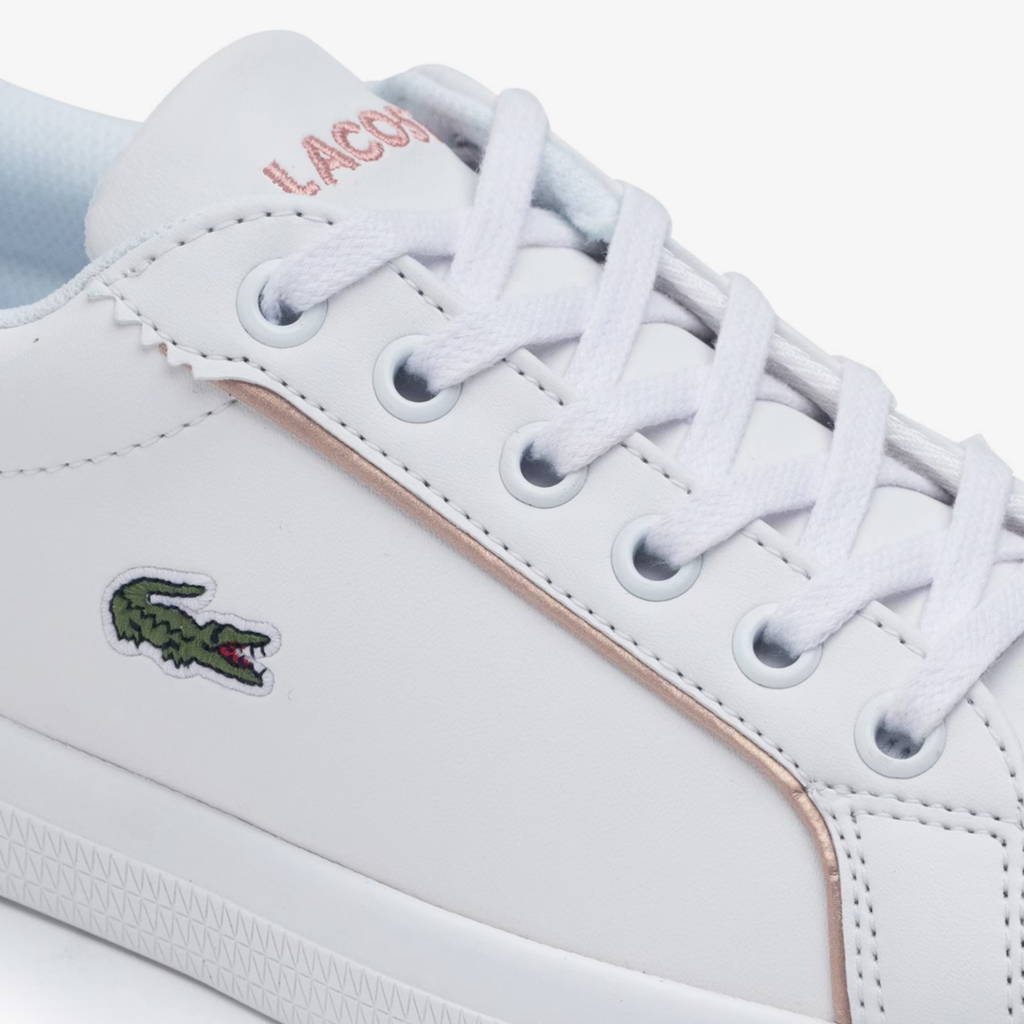Tenis Lacoste Lerond Metallic Blanco / Rosa Niño