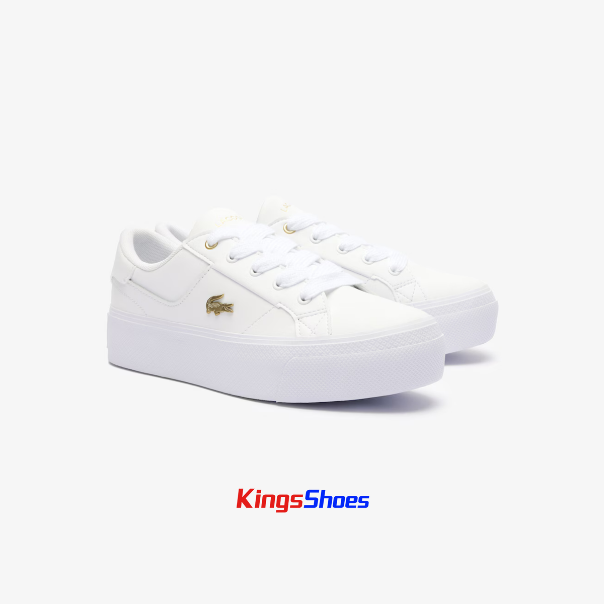 Tenis Lacoste Ziane Platform Blanco / Dorado Mujer