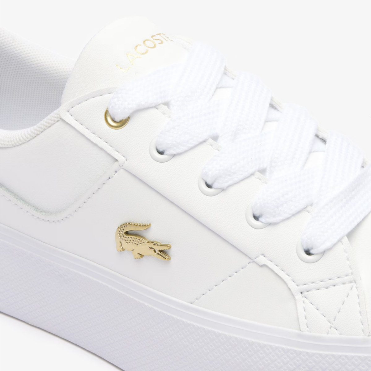 Tenis Lacoste Ziane Platform Blanco / Dorado Mujer