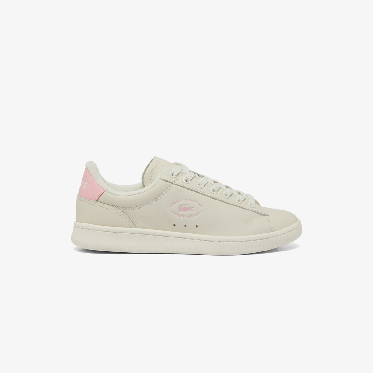 Tenis Lacoste Carnaby Set Blanco Hueso / Rosa Claro Mujer