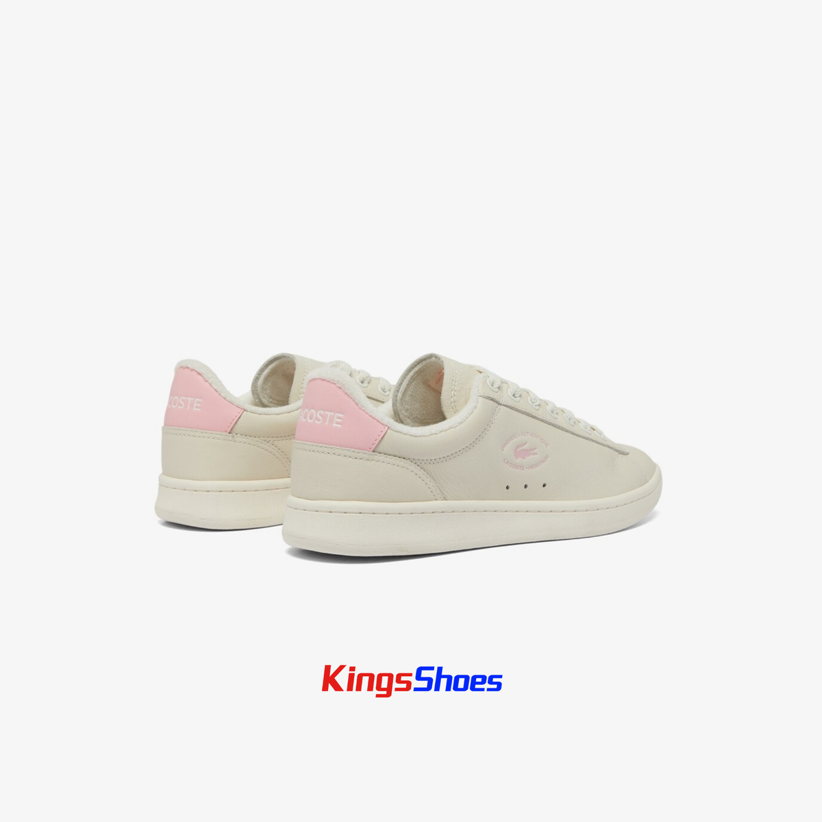Tenis Lacoste Carnaby Set Blanco Hueso / Rosa Claro Mujer