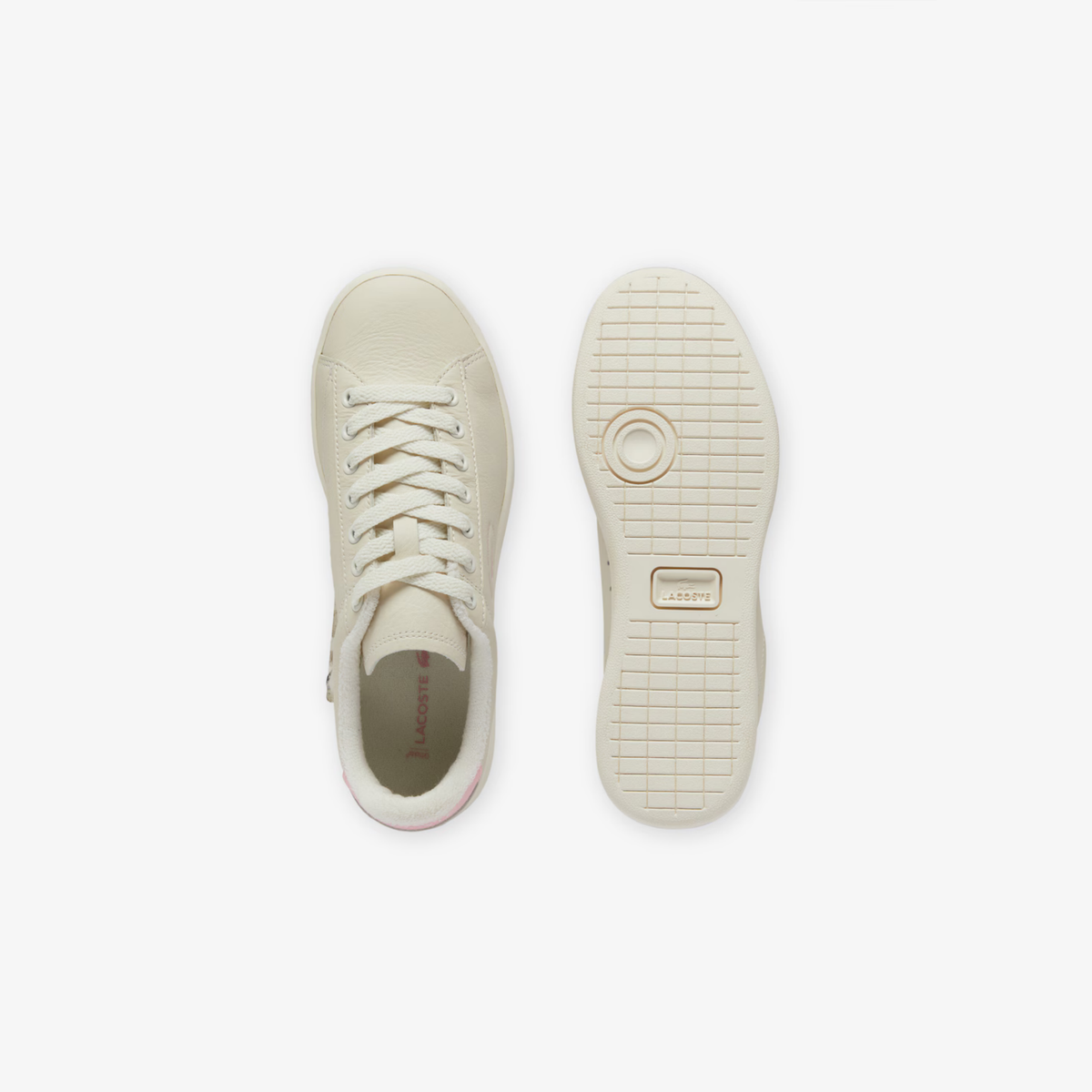 Tenis Lacoste Carnaby Set Blanco Hueso / Rosa Claro Mujer