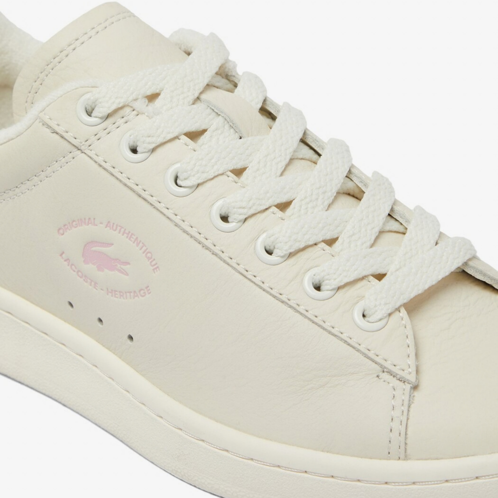 Tenis Lacoste Carnaby Set Blanco Hueso / Rosa Claro Mujer