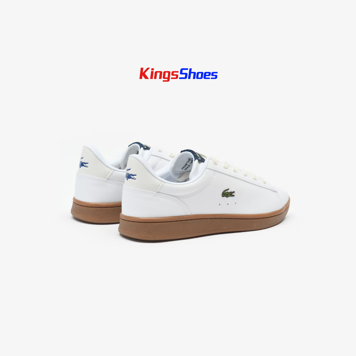 Tenis Lacoste Carnaby Set Blanco / Caramelo Niño