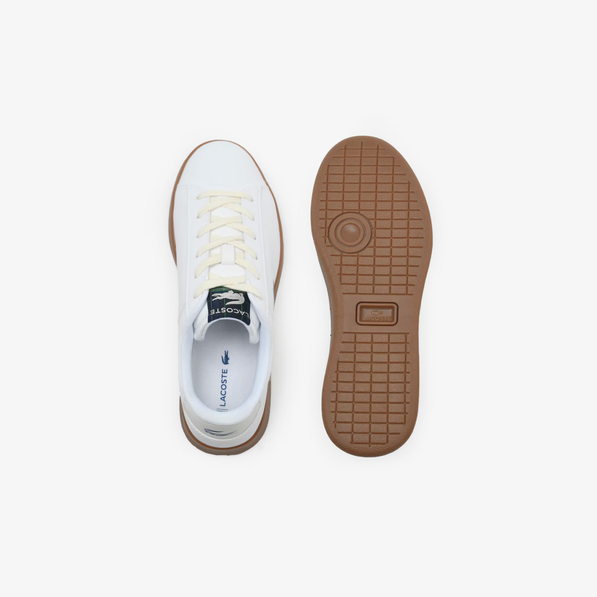 Tenis Lacoste Carnaby Set Blanco / Caramelo Niño