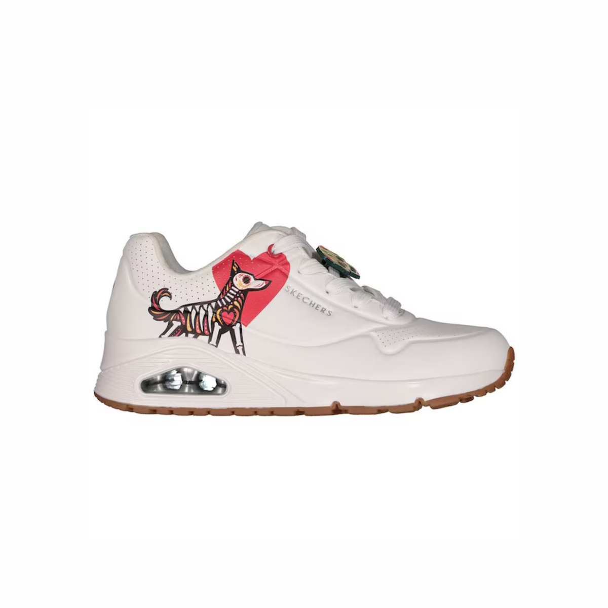 Tenis Skechers Street Uno Día de Muertos Huellitas Eternas / Blanco