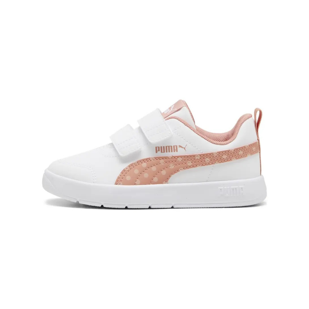 Tenis Casual Puma Courtflex V3 Dotty | Blanco con rosa