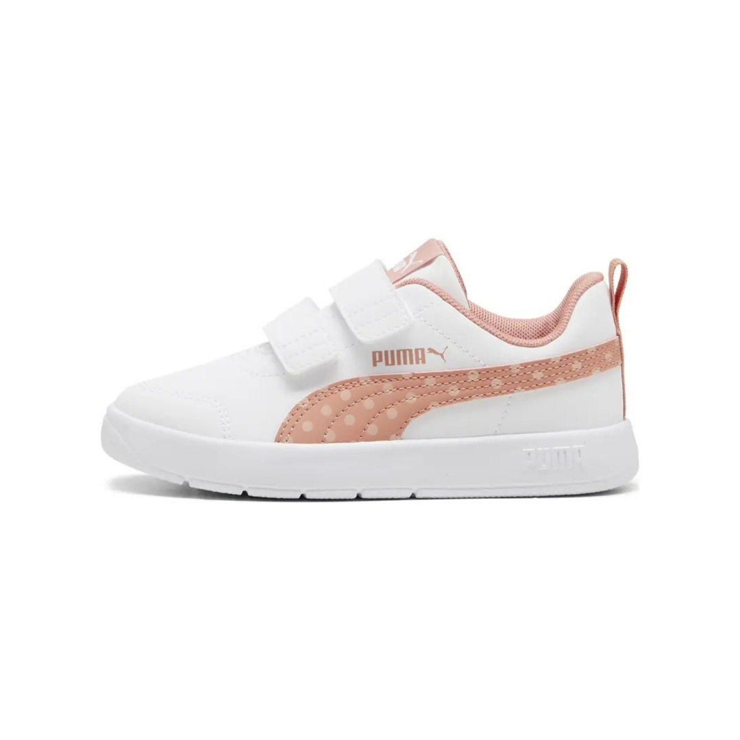 Tenis Casual Puma Courtflex V3 Dotty | Blanco con rosa