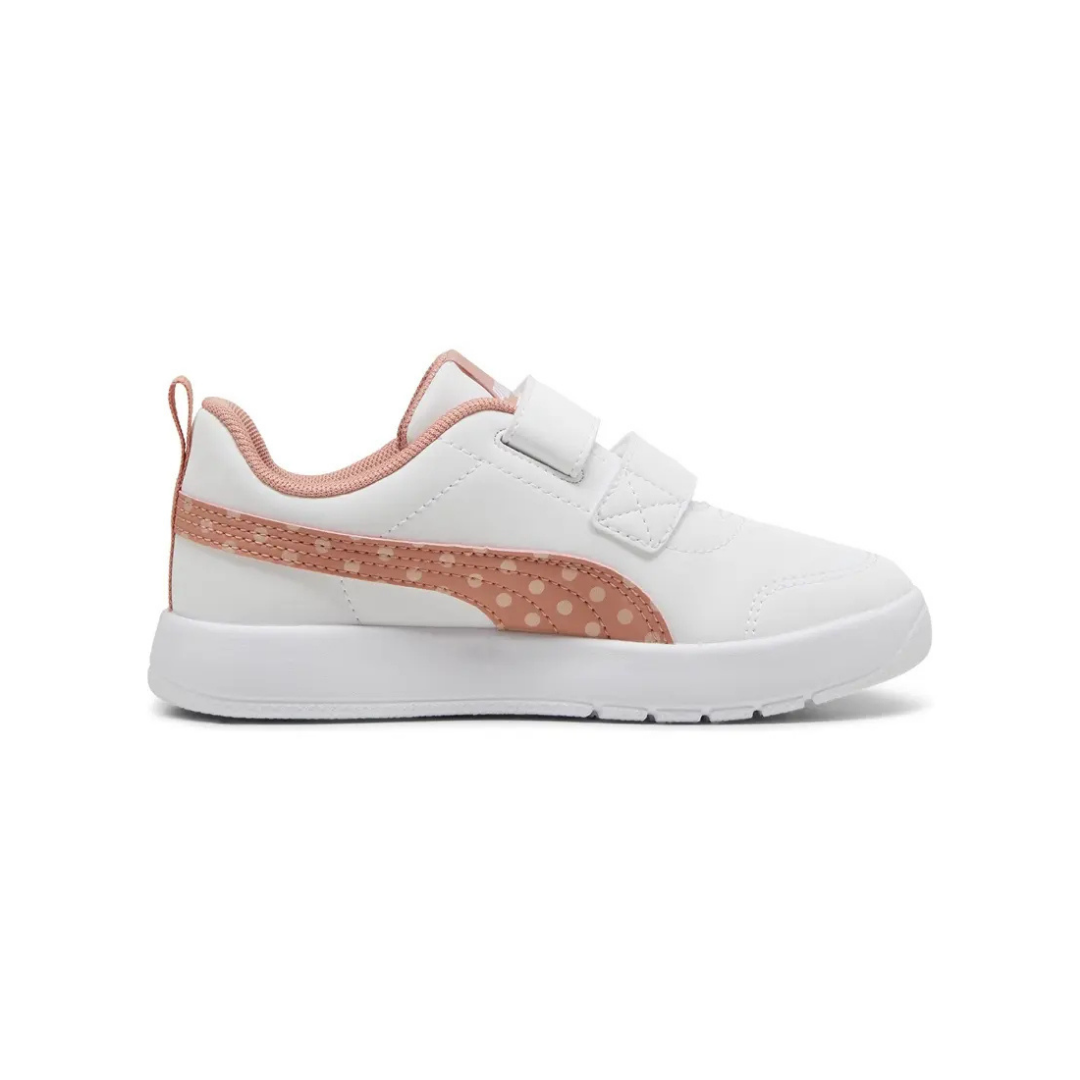 Tenis Casual Puma Courtflex V3 Dotty | Blanco con rosa
