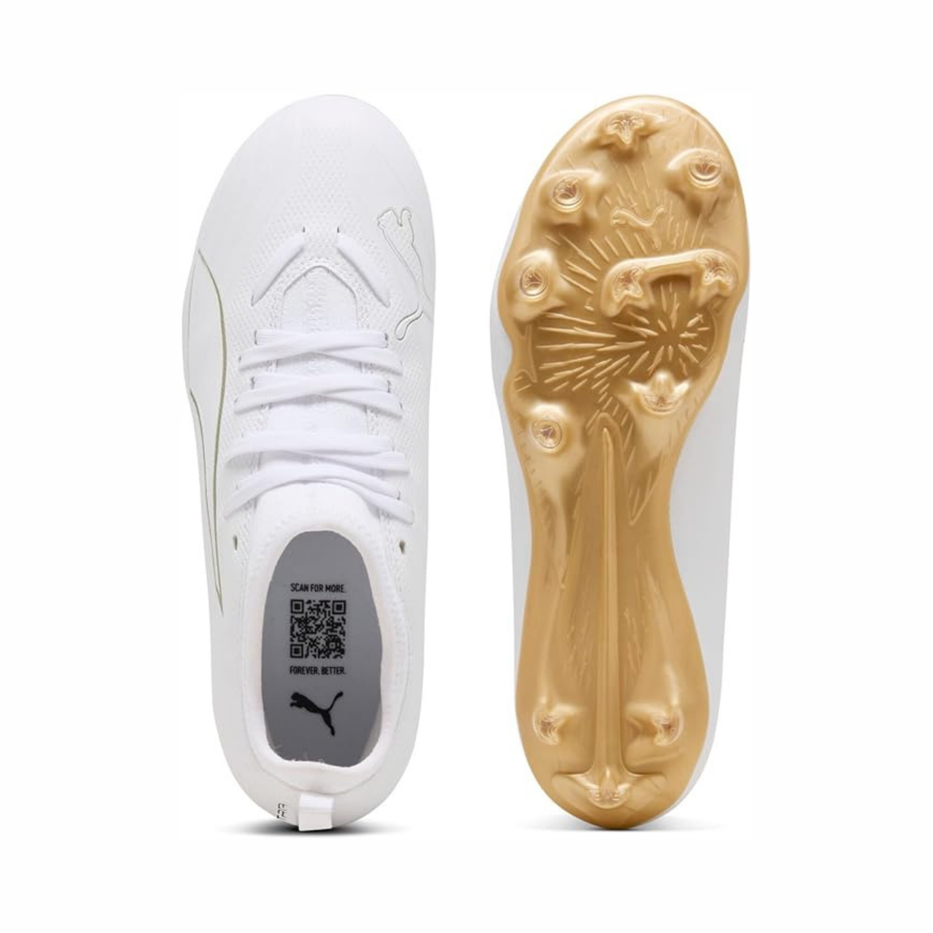 Tenis de Fútbol Puma ULTRA 6 MATCH FG/AG Blanco / Dorado / Negro Hombre