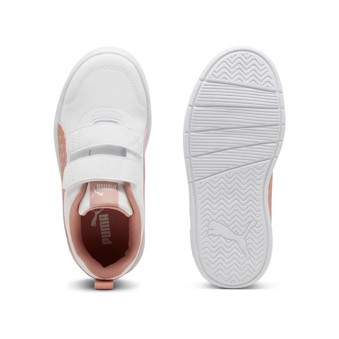 Tenis Casual Puma Courtflex V3 Dotty | Blanco con rosa